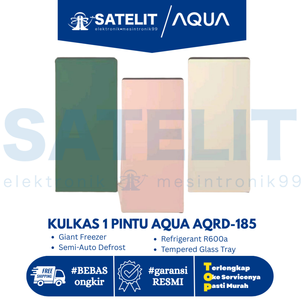 AQUA Kulkas 1 Pintu AQRD-185 | Hemat Listrik • Dingin Cepat • Kapasitas Besar