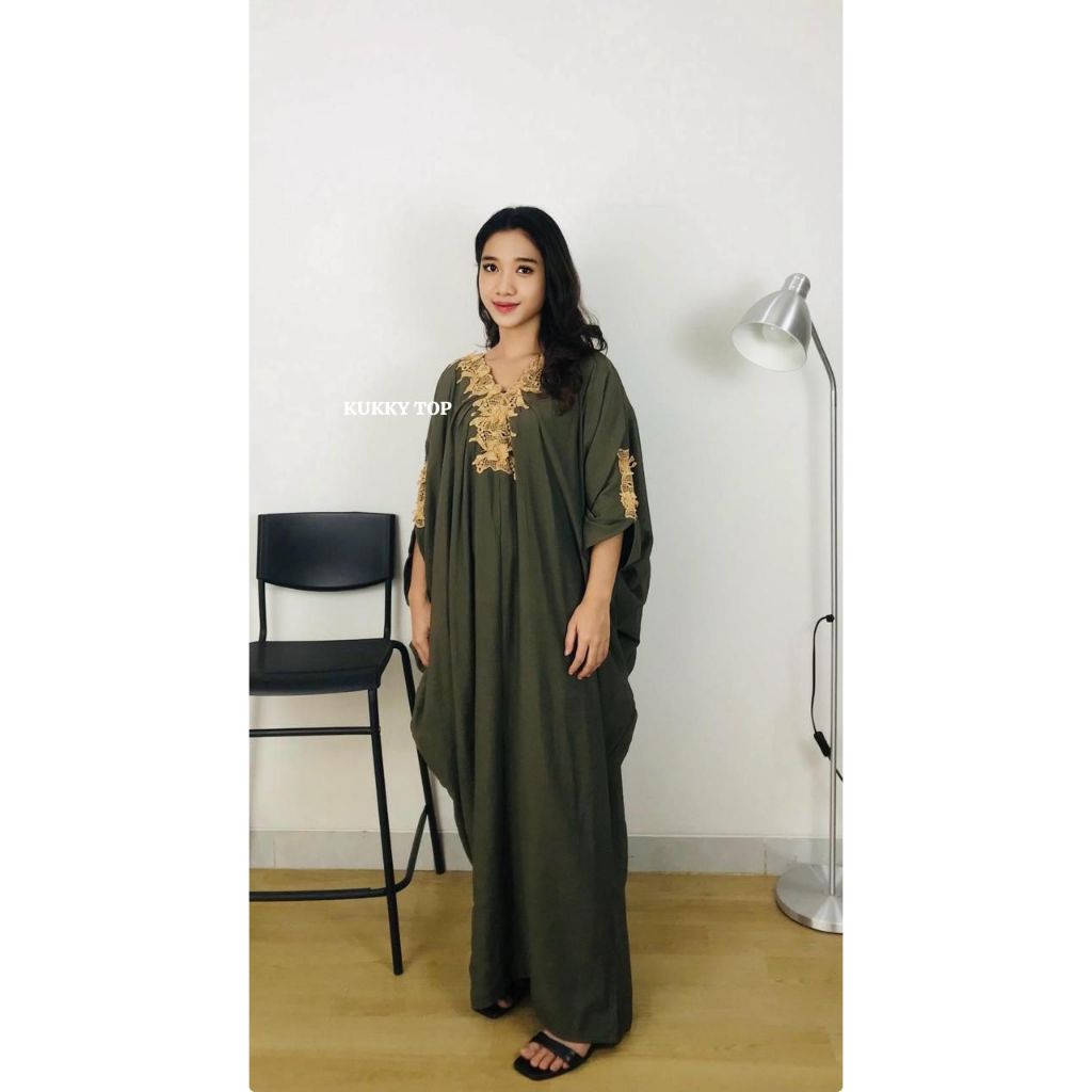 Kukky Top Gamis Luna Dress Kaftan Panjang Model Fashion Muslim 13182