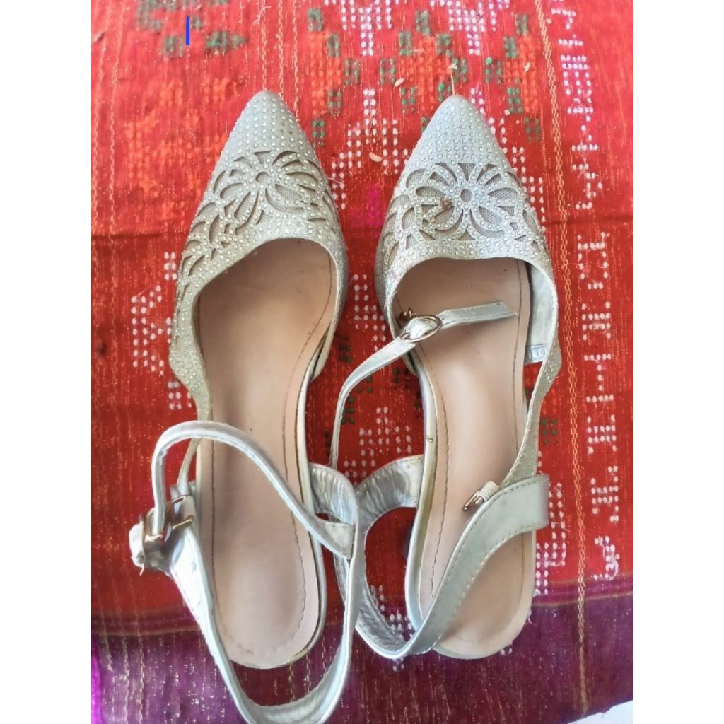 ​Sepatu Heels Wanita Silver Brokat Pesta Mewah / Wedding Heels Payet Glitter Elegan