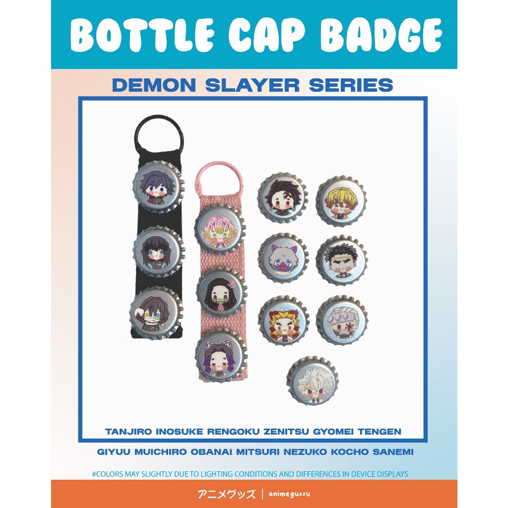 ANIMEGUZZU BOTTLE CAP BUTTON PIN DEMON SLAYER SERIES - PIN BOTTLE