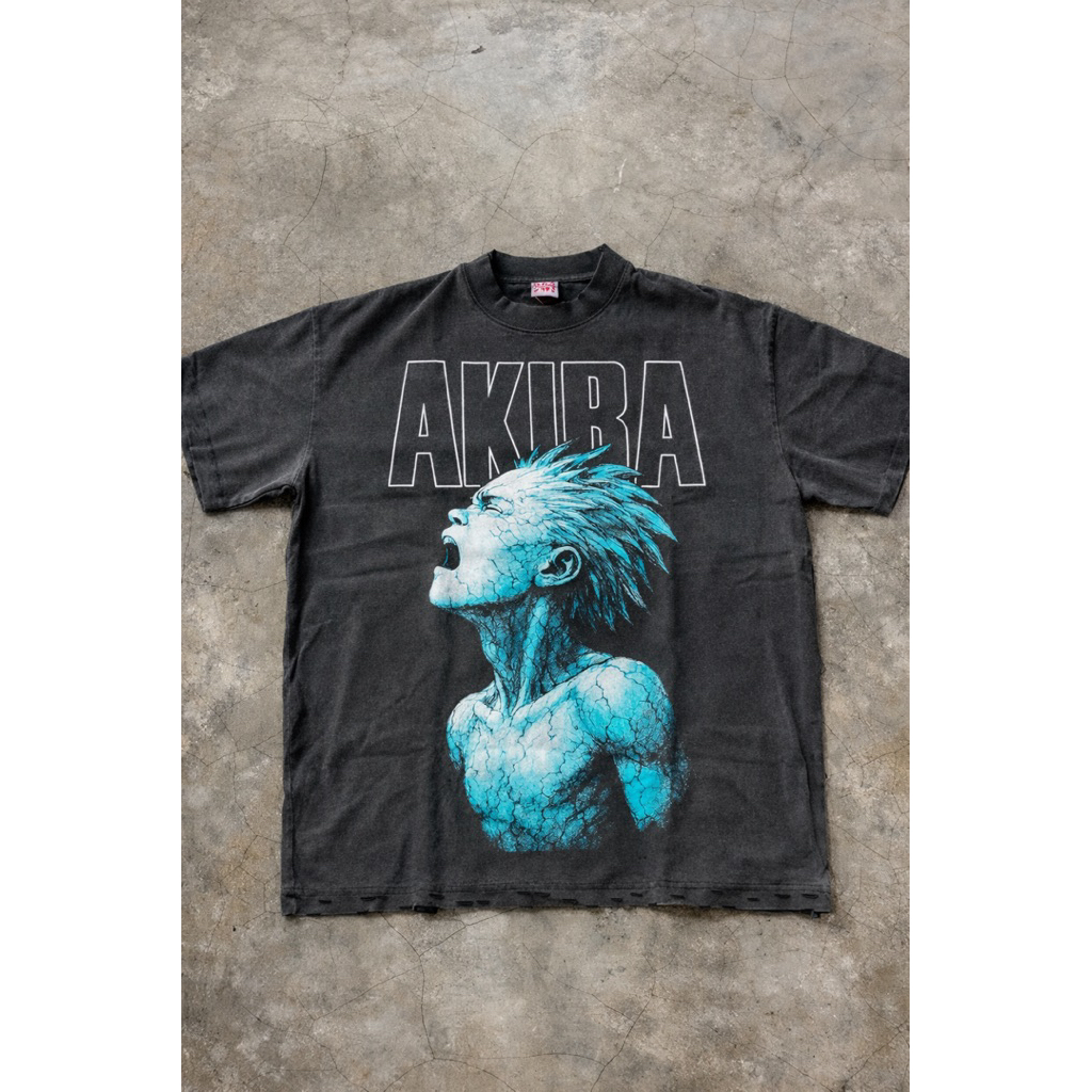 T-Shirt / Tees Bootleg AKIRA Anime Black Faded Colour (NEW) | Kaos Baju Anime Akira Bootleg Retro Vi