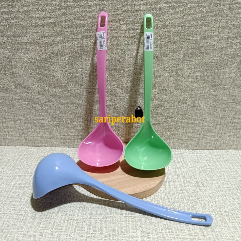 Irus SANATA / Sendok Kuah Sayur Plastik Tebal Warna Pastel