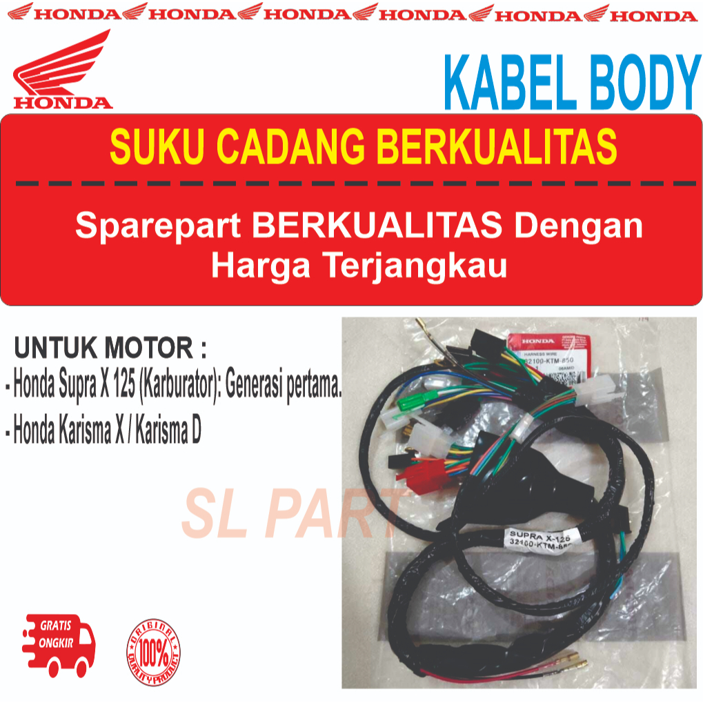 Kabel Body Supra X 125 Karburator Generasi Pertama Batman Karisma X Karisma D Wire Harness 32100-KTM