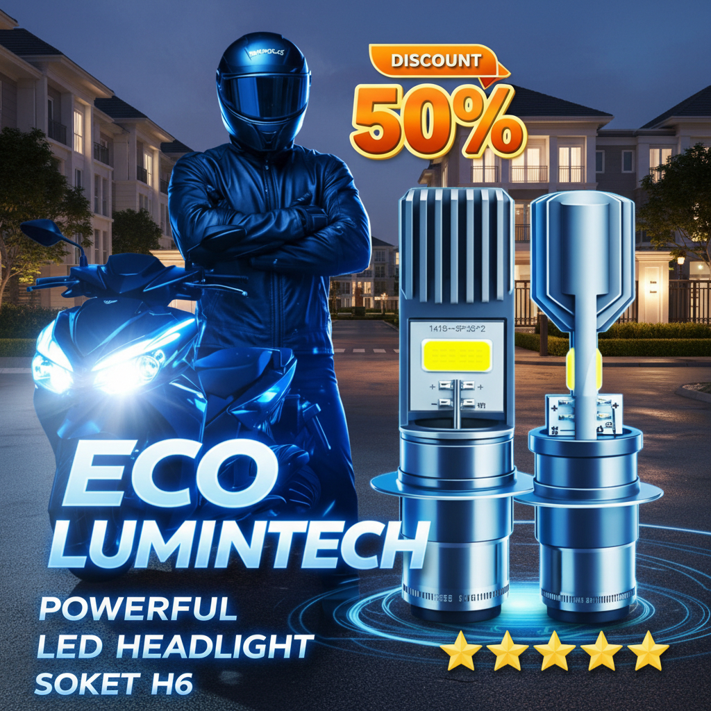 LED Headlight Motor H6 - Lampu Motor Terang Fokus Jalan - ECO LUMINTECH