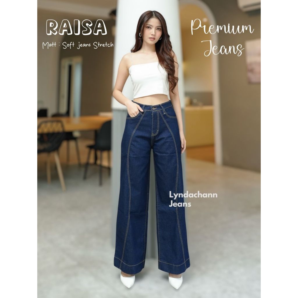 LYNDACHANN - RAISA JEANS Celana Wanita Highwaist PREMIUM QUALITY bahan MELAR