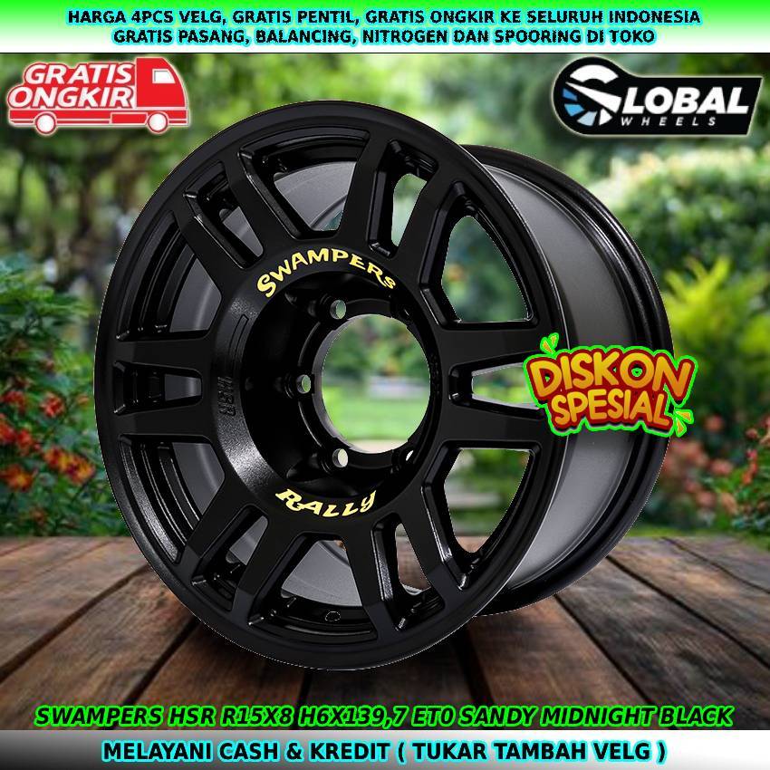 Velg R15 velg mobil Dmax| Panther| Terrano| Hardtop| Everest| Colorado| dll velg hsr swampers R15