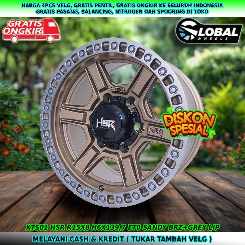 Velg hsr ring15 velg mobil Hardtop| Blazer| Terrano| L200| BT50| Everest| dll velg hsr xts01 R15