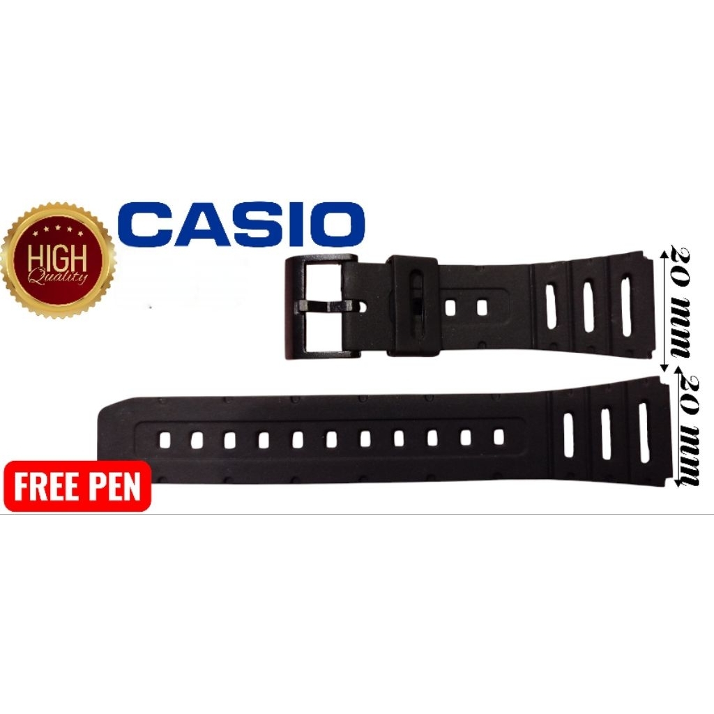 Tali jam tangan Casio C-53 Kalkulator uk20|Strap Casio High Quality|semi silicone|pengait plastik po