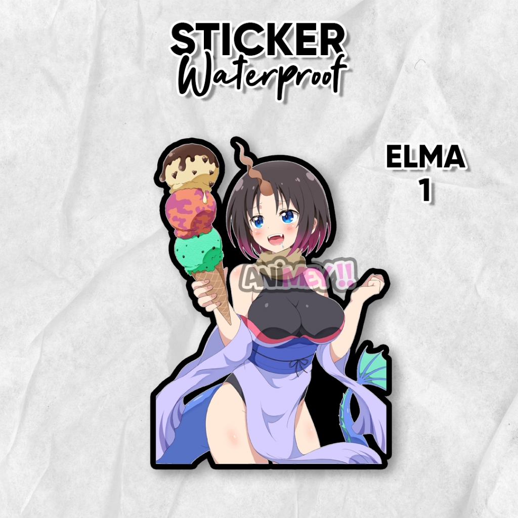 Stiker Elma Anime Kobayashi-san / Sticker Anime Waterproof