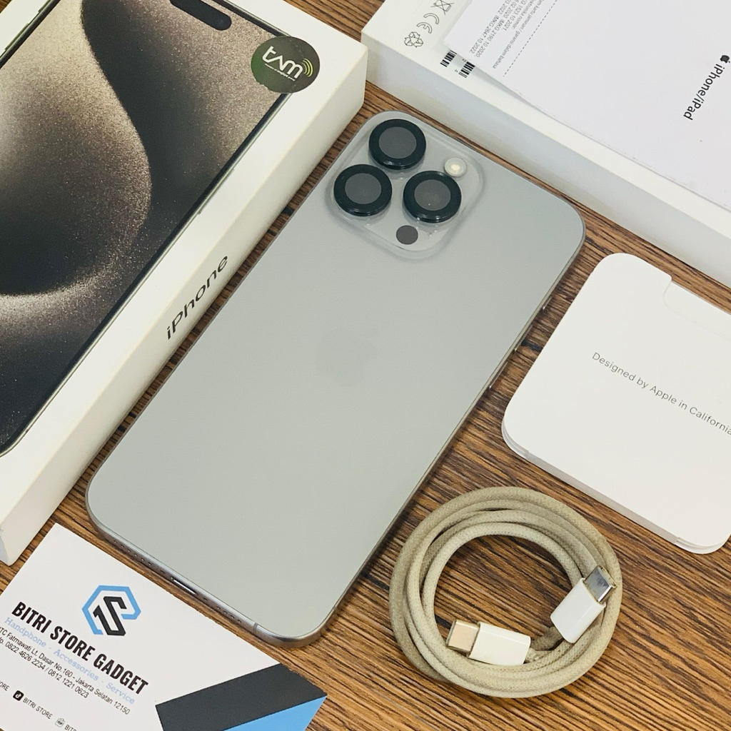 iPHONE 15PROMAX 256GB NATURAL TITANIUM | EX BLIBLI | FULLSET ORIGINAL 100%