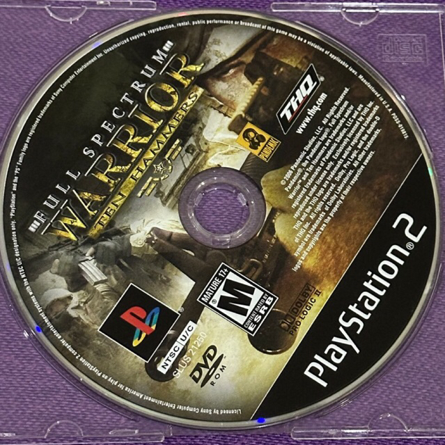 kaset ps2 ori us full spectrum warrior ten hammer