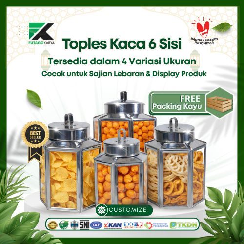 Toples Kaleng Kerupuk Jadul Stainless Segienam/Toples Stainless/Toples Kedap Udara