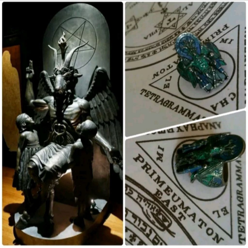 Cincin Baphomet Titanium Sabbatic Goat Eliphas Levi Zaed Salem Lucifer Talisman Pentakel Choker Vint