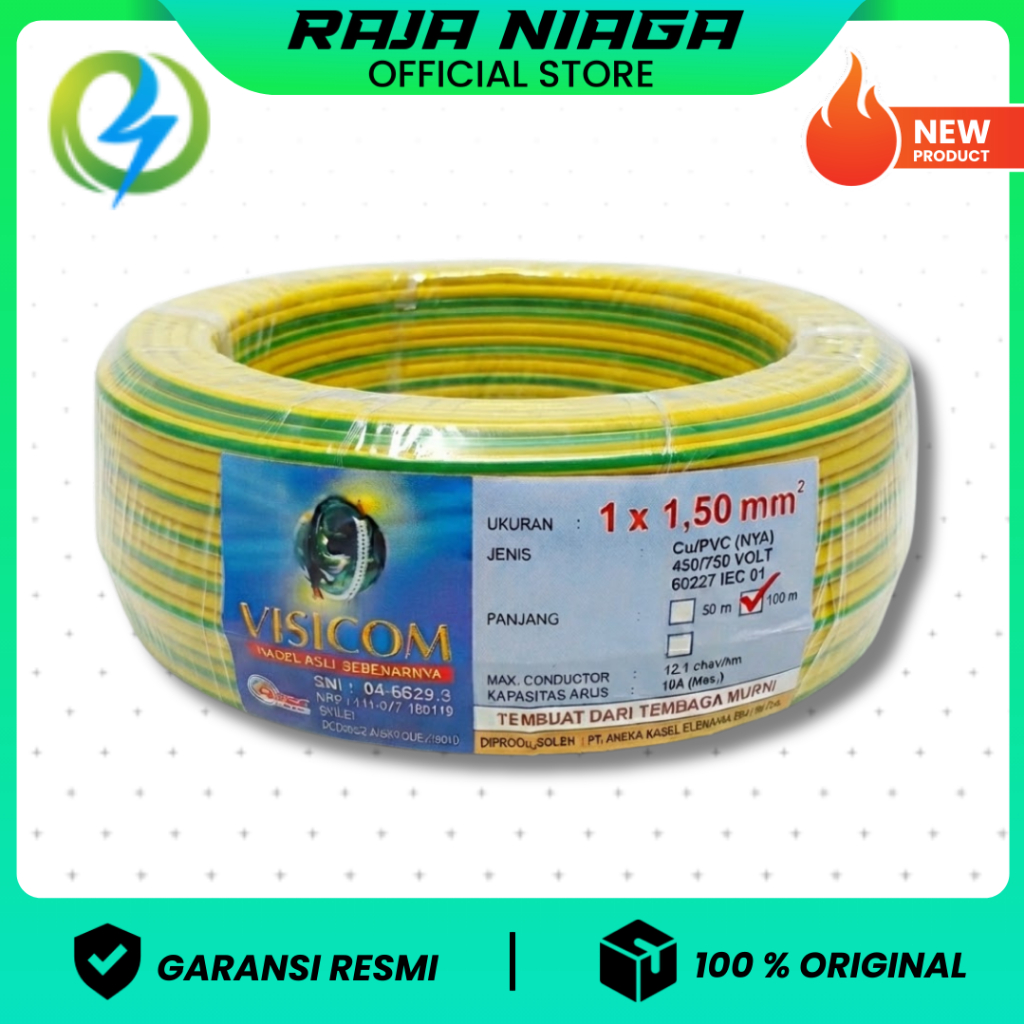 KABEL NYA 1.5 VISICOM KUNING 100 METER