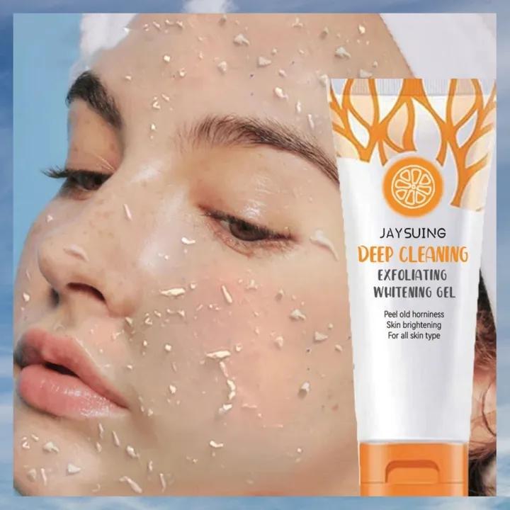Jaysuing Exfoliating Gel Face Eksfoliasi Wajah Blackhead Cleaner Orange Exfoliating Whitening Gel Pe