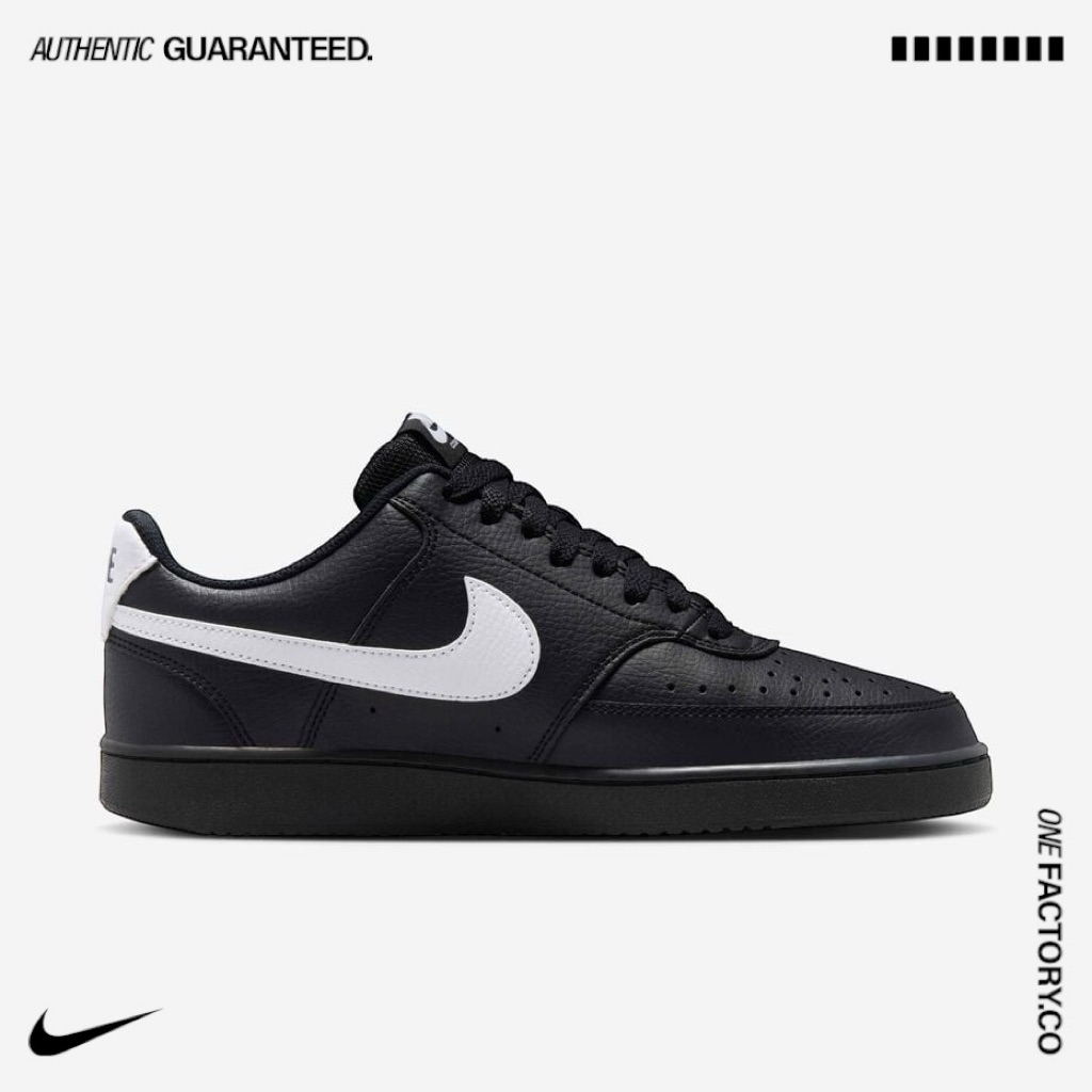 Sepatu Sneakers Pria Nike Court Vision Black White Black