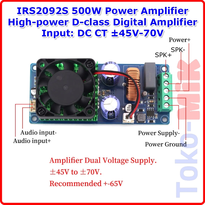 IRS2092 IRS2029S 500W Mono Power Amplifier HiFi Class D Digital Amplifier High Power IRS 2092S  IRS 
