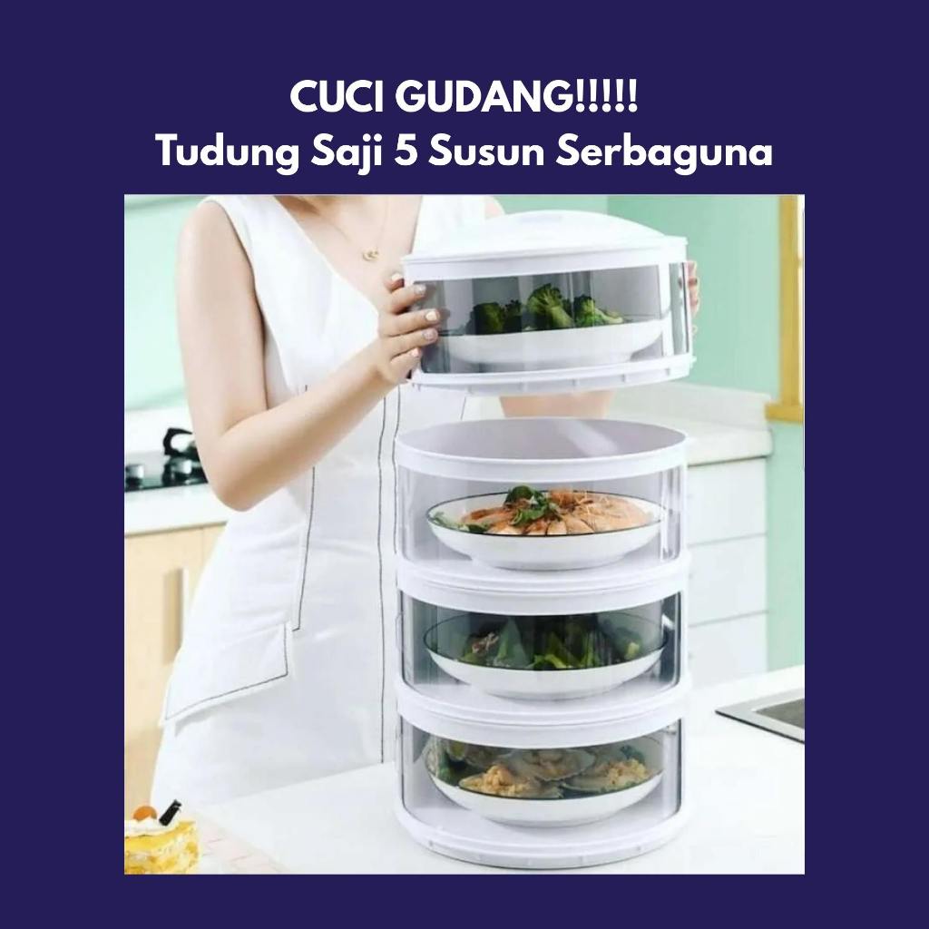 Tudung Saji 5 Susun | Cuci Gudang Warna Kirim Random | Rapi & Higienis