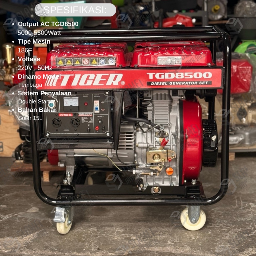 Genset Tiger Open Diesel Solar TGD8500 - 5500Watt
