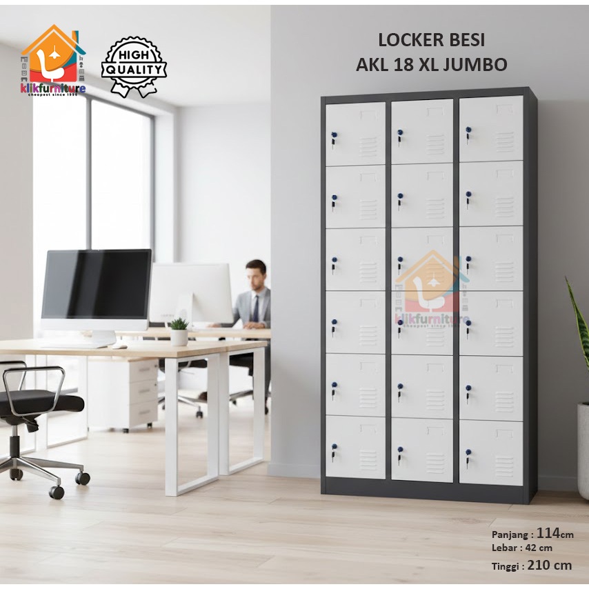 Loker Besi Kabinet / Cabinet Locker Besi 18 Pintu JUMBO AKL 18 XL