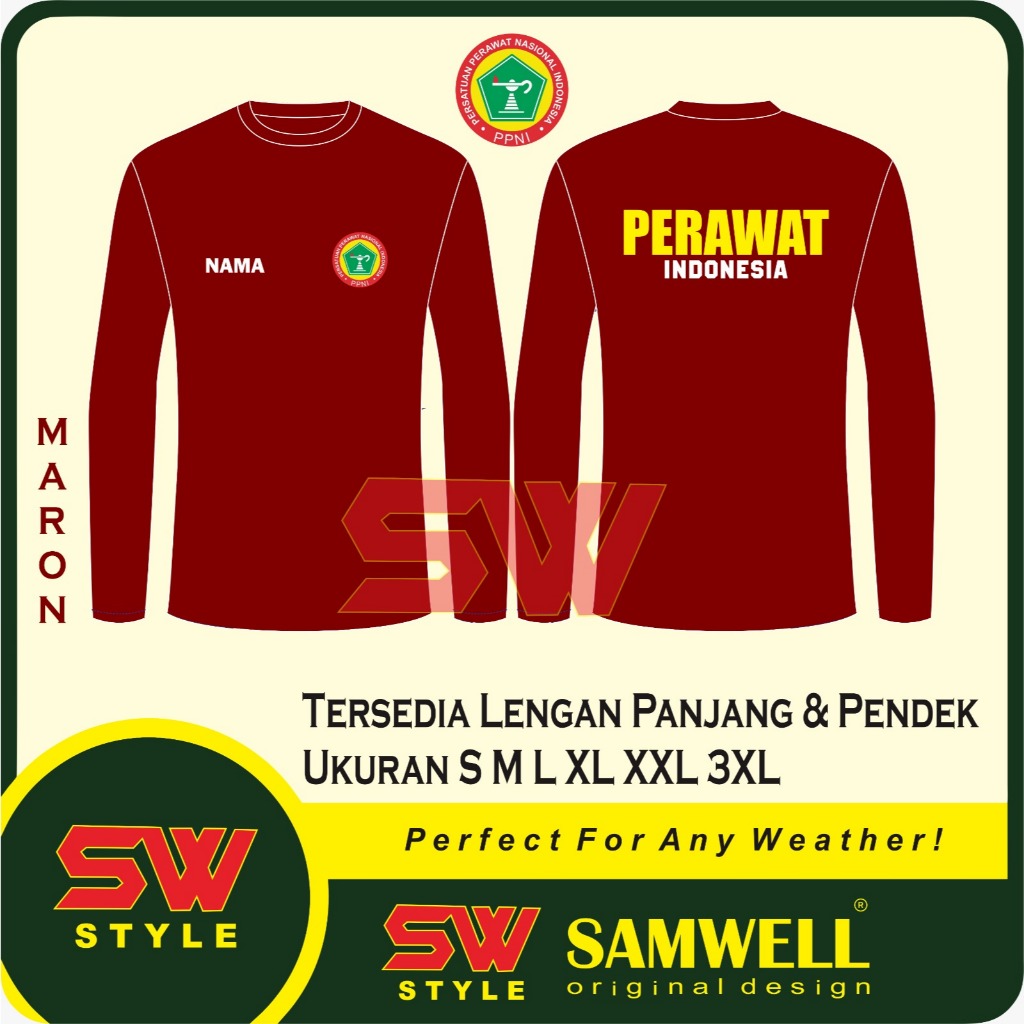 Kaos Tshirt Perawat Terbaru / Kaos Perawat Indonesia Bisa Custom Free Nama dan Nama Daerah Tersedia 