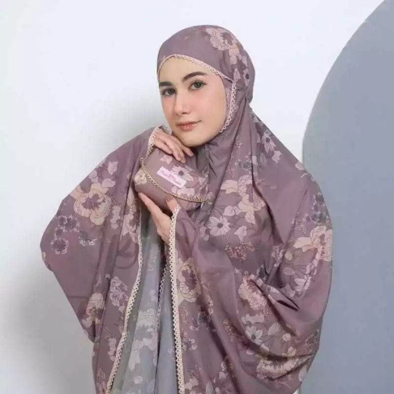 Mukena Premium Katun Import Motif Bunga