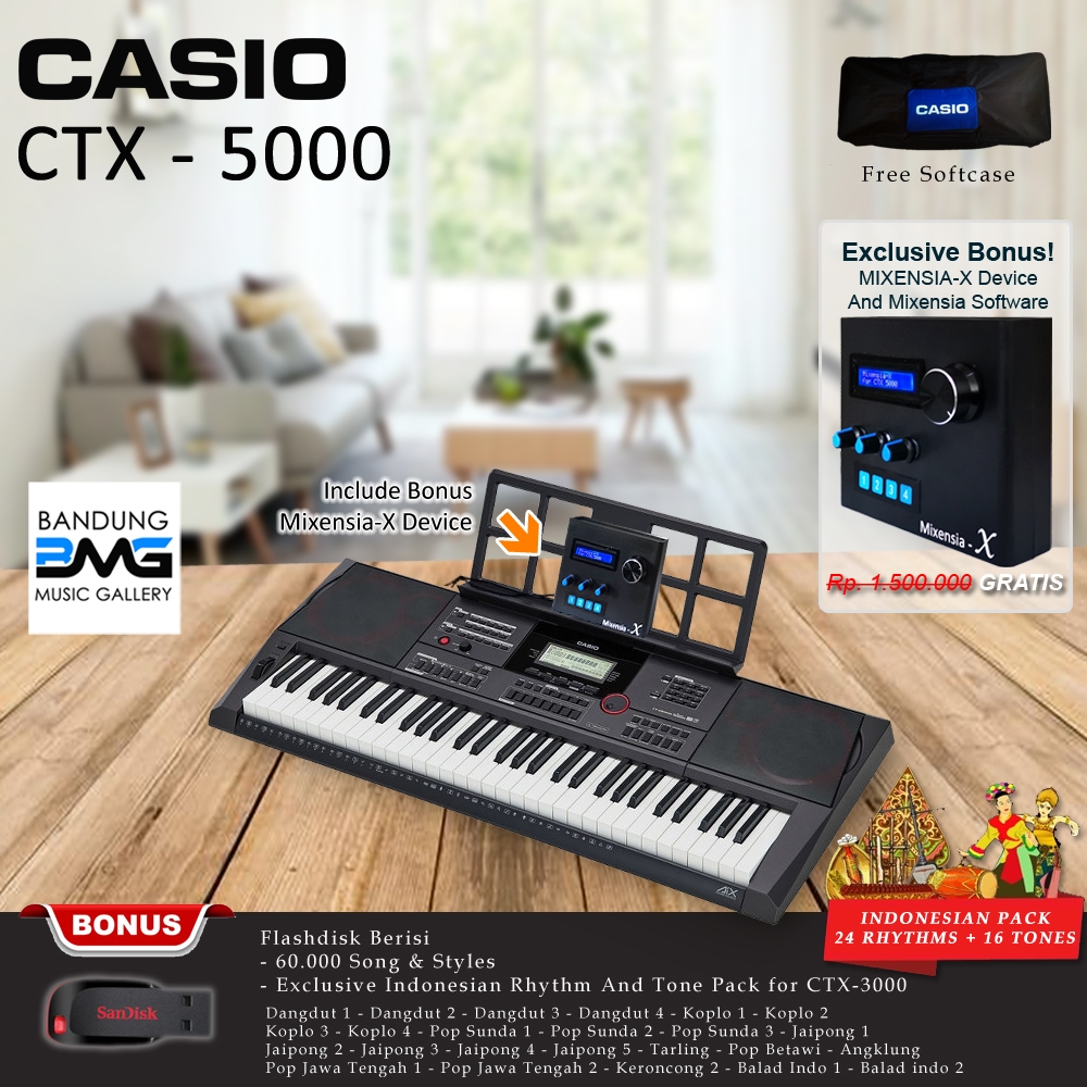 Casio CTX 5000 Keyboard Bundle Hardware Mixensia-X / CTX5000 /CT-X5000