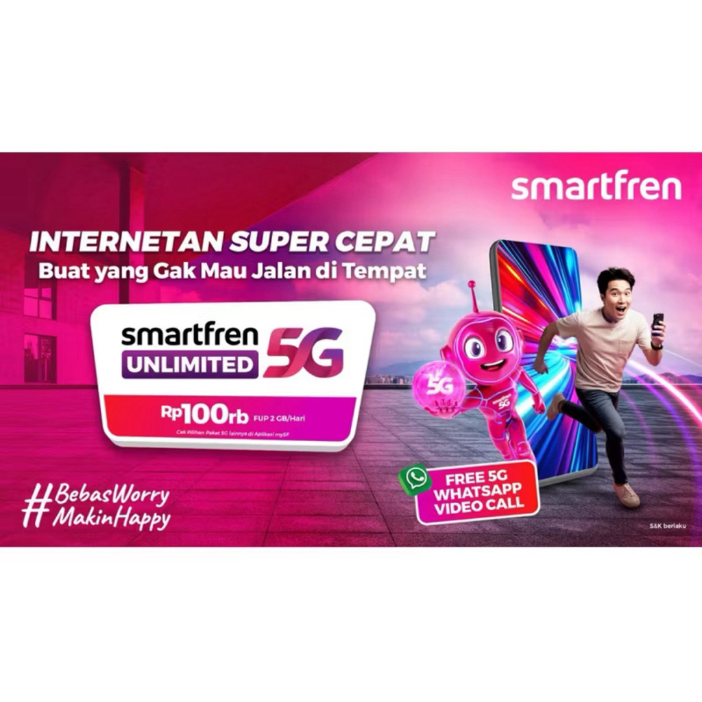 Smartfren eSIM Smartfren Unlimited 5G Rp100K FUP 2 GB/Hari