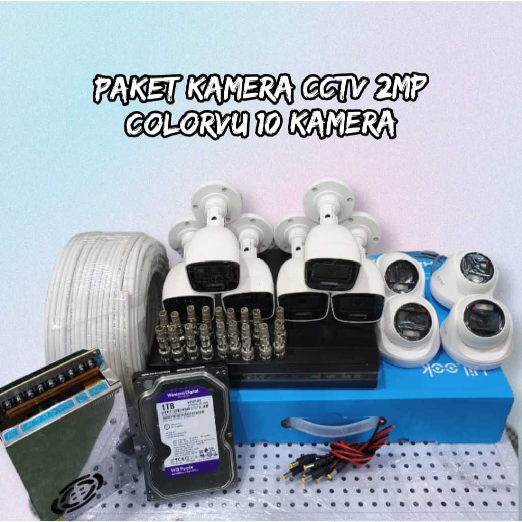 Paket kamera cctv Hilook colorvu 10 kamera