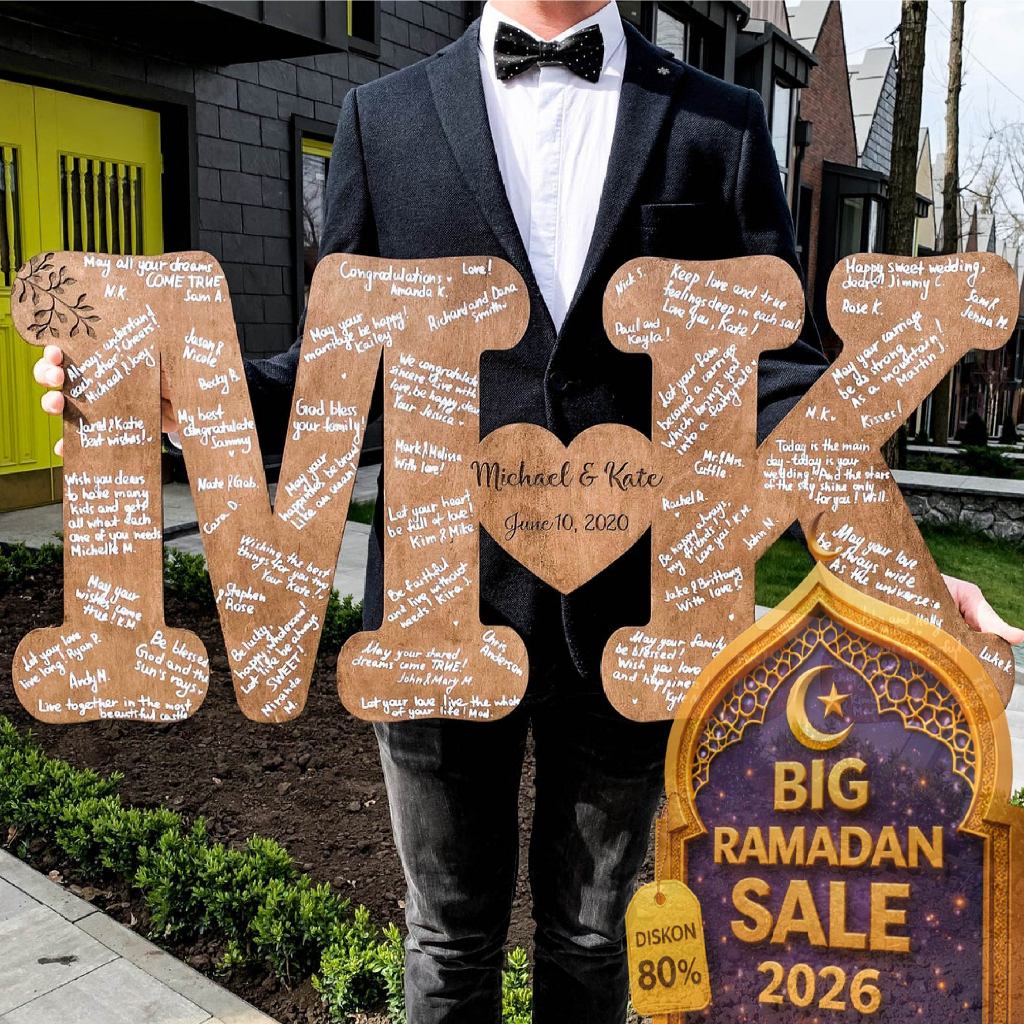 RUSTIC WEDDING GUEST BOOK/ BUKU TAMU INISIAL PASANGAN / BUKU TAMU UNIK / DEKORASI PERNIKAHAN