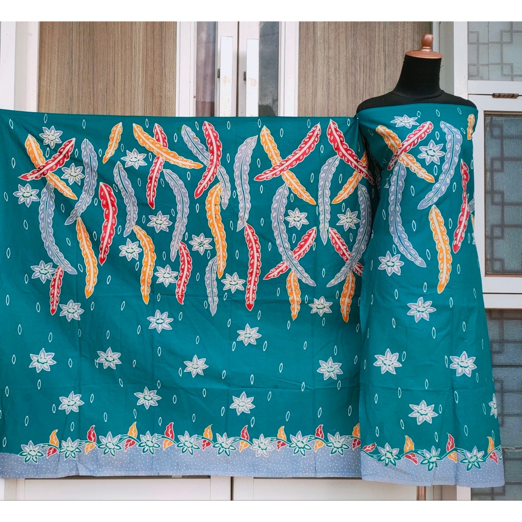 Batik Umiromlah 0910424 Bahan Kain Batik Full Tulis Asli Canting Pengrajin Madura Pamekasan Hijau To