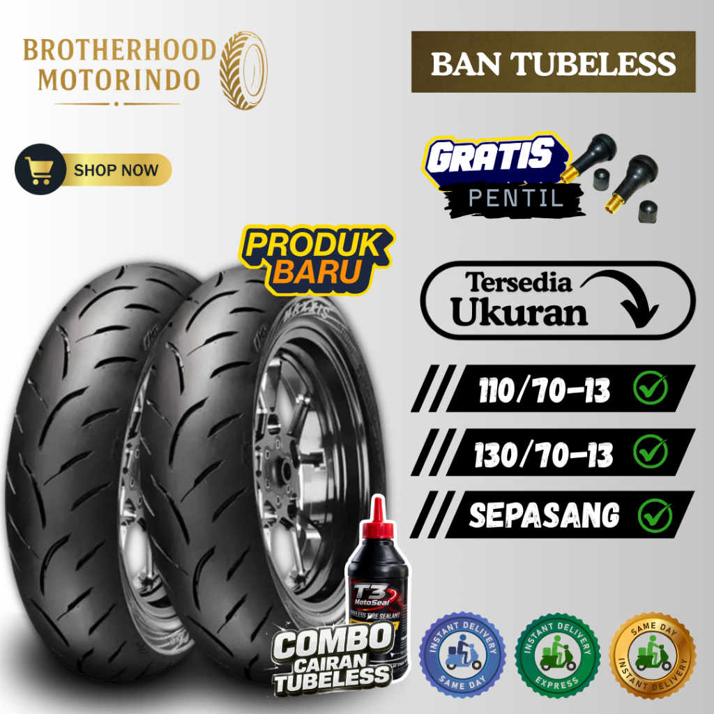 (PAKET SEPASANG) BAN MAXXIS VICTRA S98-ST  TUBELESS  ( 110/70-13 / 130/70-13 ) BAN TUBLES / BAN MOTO