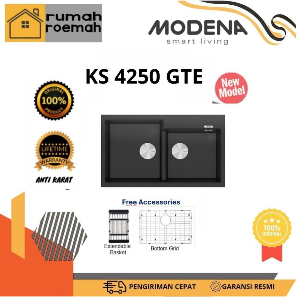 Kitchen Sink Modena KS 4250 GTBE Granite Black Matte