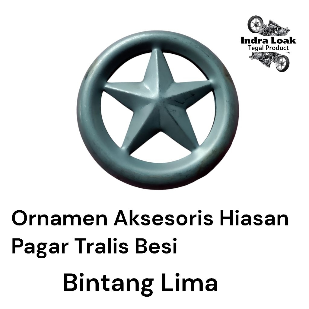 ORNAMEN PAGAR BESI TRALIS BALKON MOTIF RING BINTANG LIMA, AKSESORIS HIASAN PAGAR BESI TRALIS BALKON 