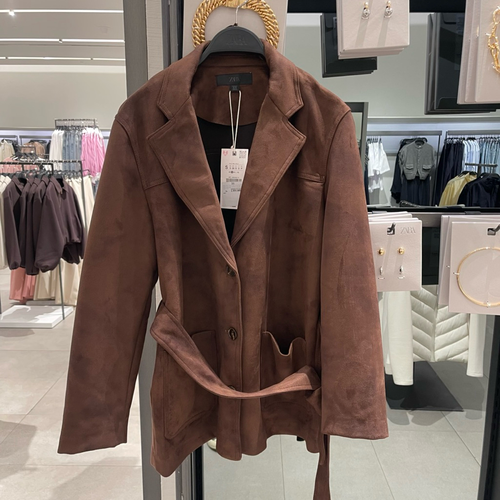 Blazer Suede ZARA Women Jastip (jasa titip)