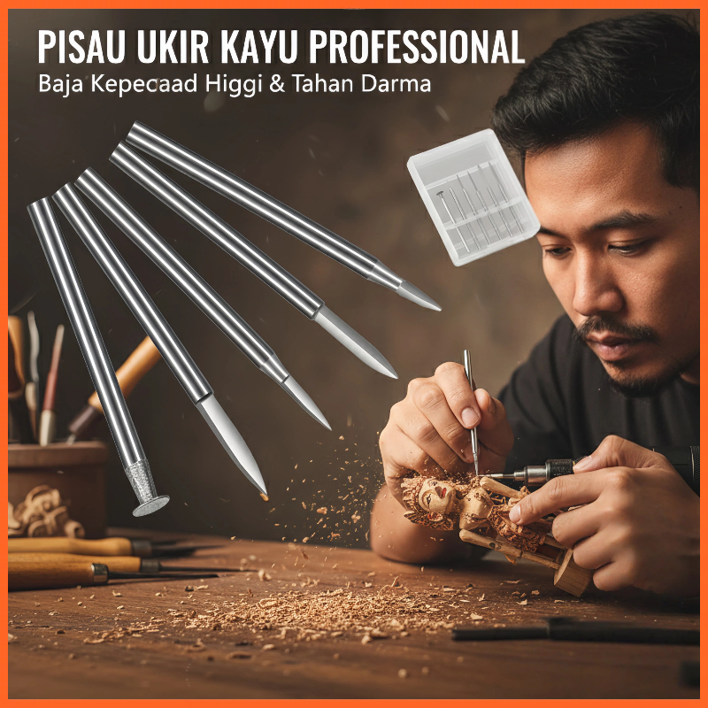 6Pcs Mata Ukir untuk Bor Tuner / Mini Grinder | Pisau Pahat Kayu | Aksesoris Mesin Ukir