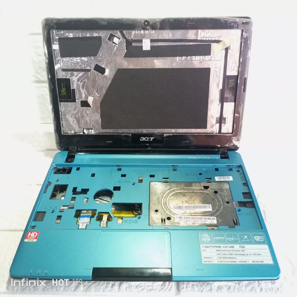 Casing body kesing case acer aspire one 722 series acer ao722 acer p1ve6 ori non mulus