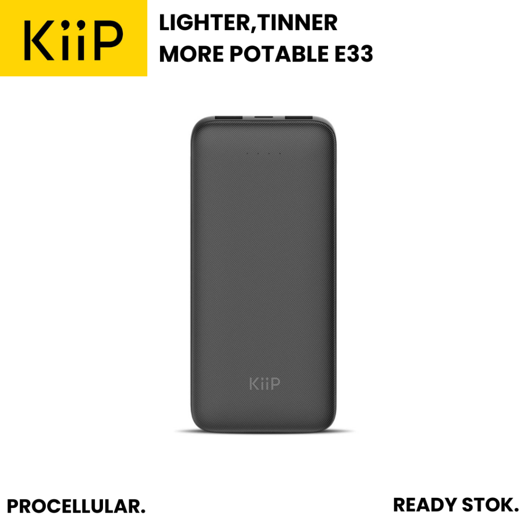 KiiP E33 Power Bank Slim 10000mah Dual Port USB