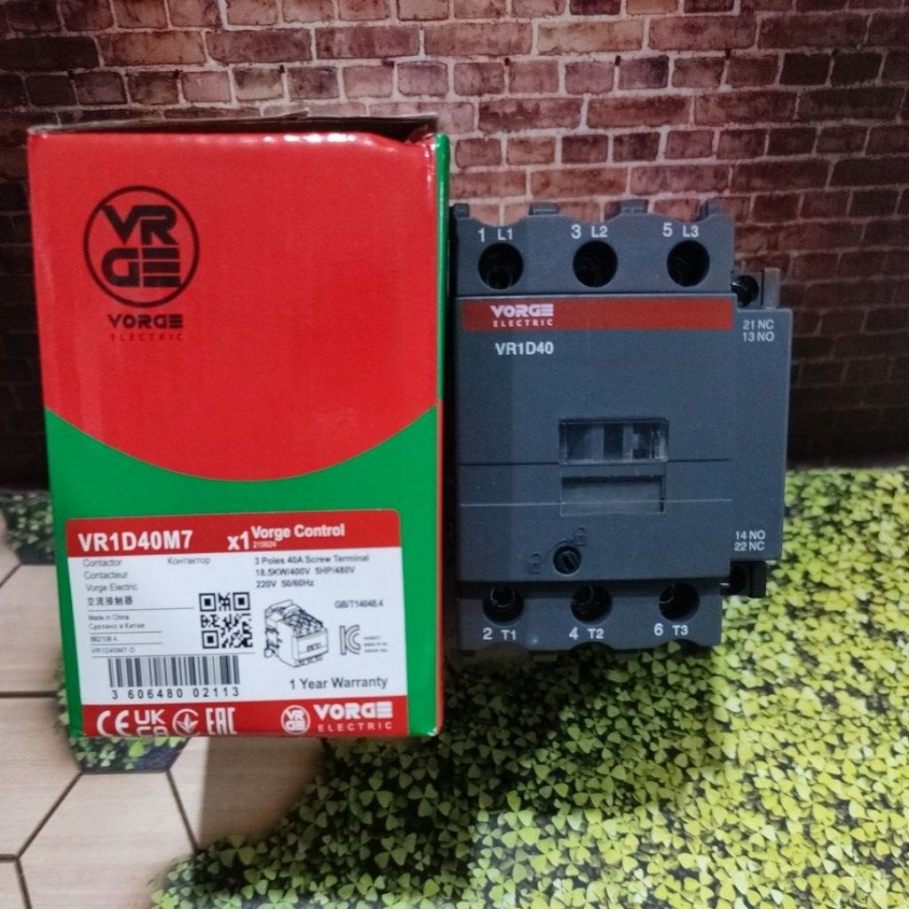 Kontaktor Contactor VORGE VR1D40 M7 VR1D40M7 setara LC1D40 LC1D40M7 garansi 1 tahun