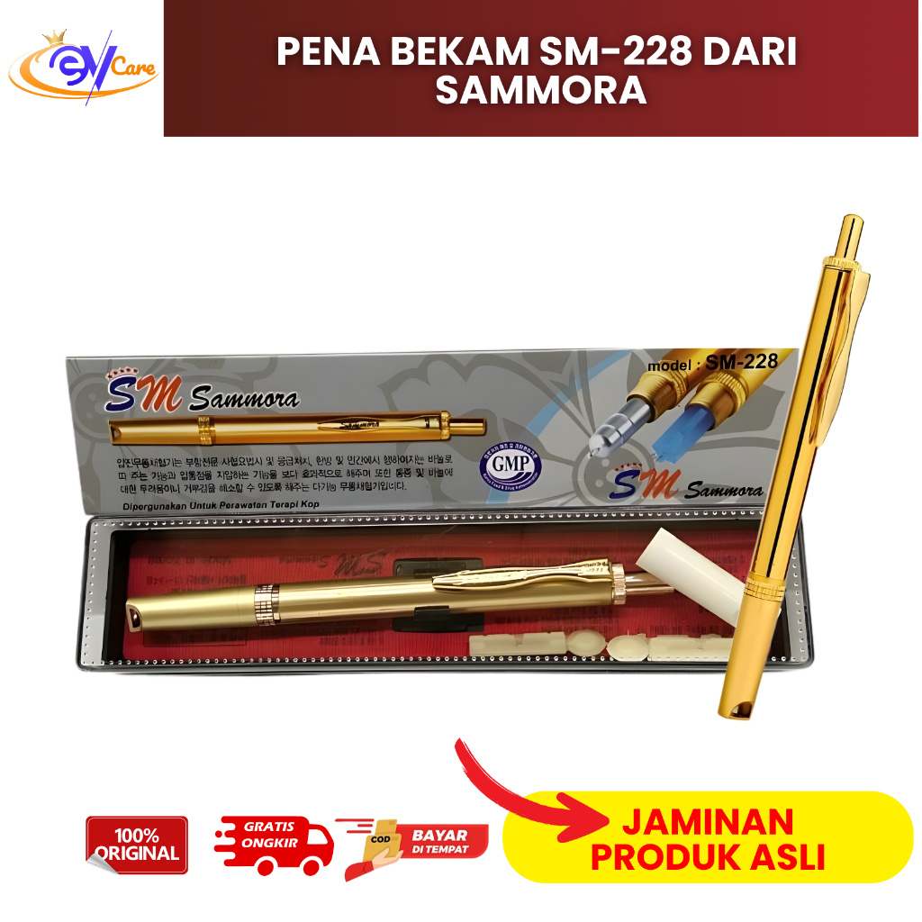 Pena Bekam Lancing Device Sammora Gold Alat Bekam Stainless Steel Auto Adjust SM-228