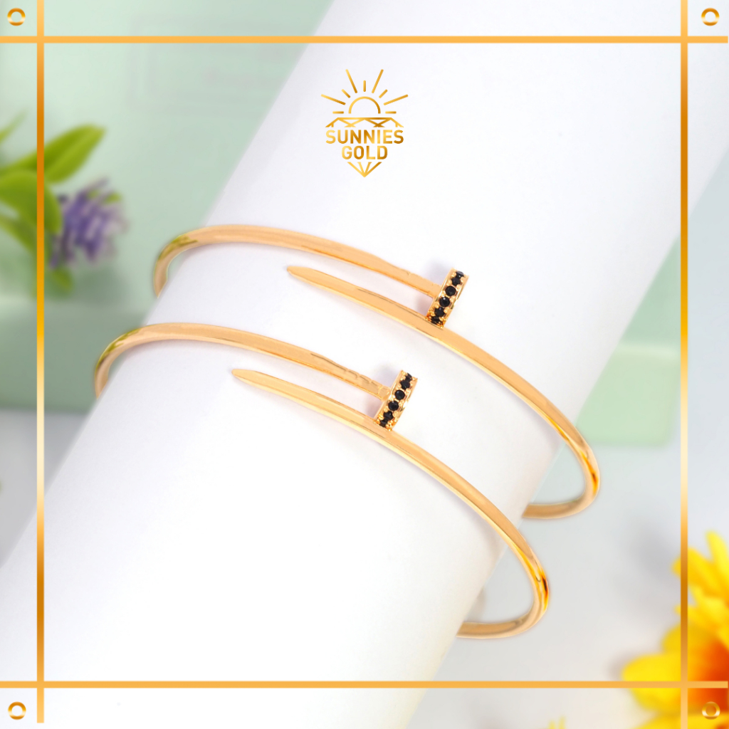 GELANG PAKU EMAS ASLI KADAR 6K 8K GELANG OVAL PAKU ELEGANT SUNNIES GOLD - GP20 33A
