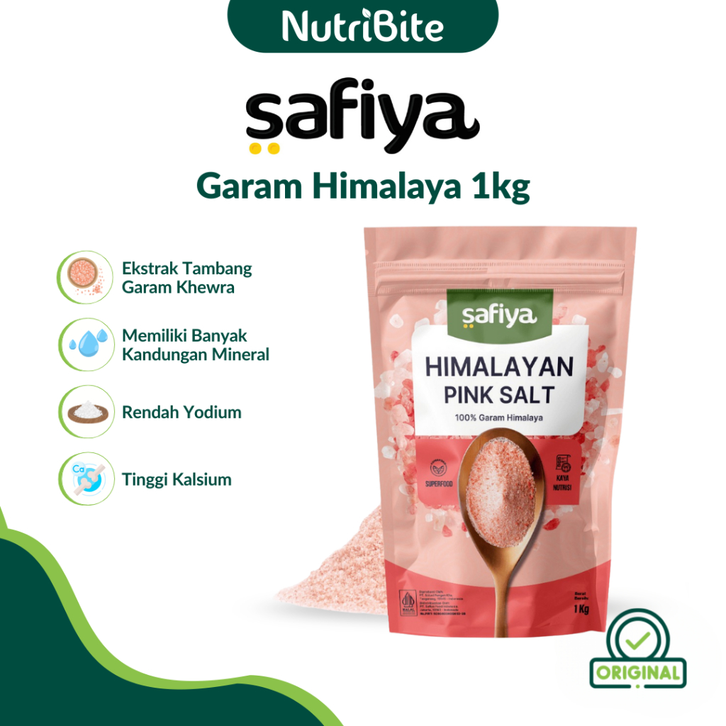 Safiya Garam Himalaya 1 Kg Pink Himalayan Salt Original Premium
