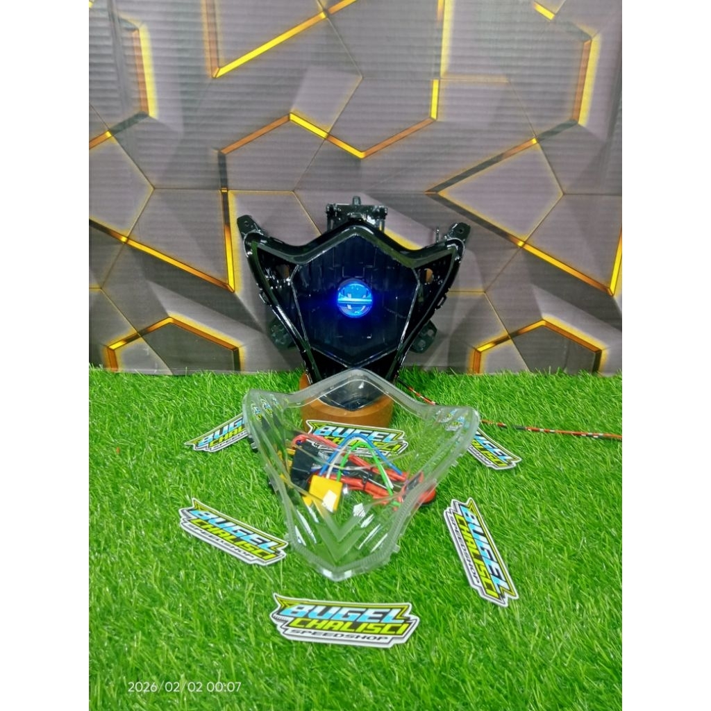 Reflektor Lampu Depan Biled H4 Plus Soket Satria Fu Facelift 2012-2014 Tinggal Pasang