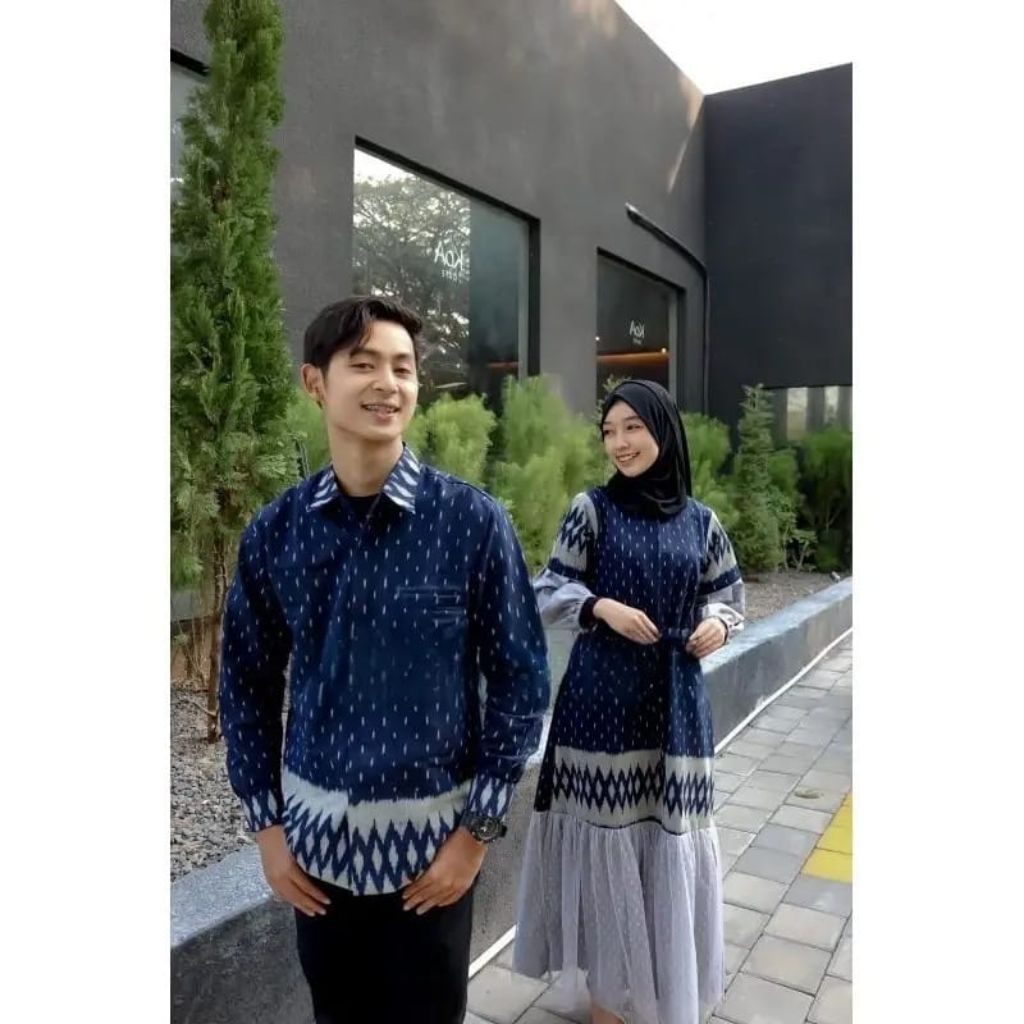 SHAFIRA NAVY COUPLE TENUN - BAJU TENUN COUPLE - BAJU TENUN - COUPLE TENUN