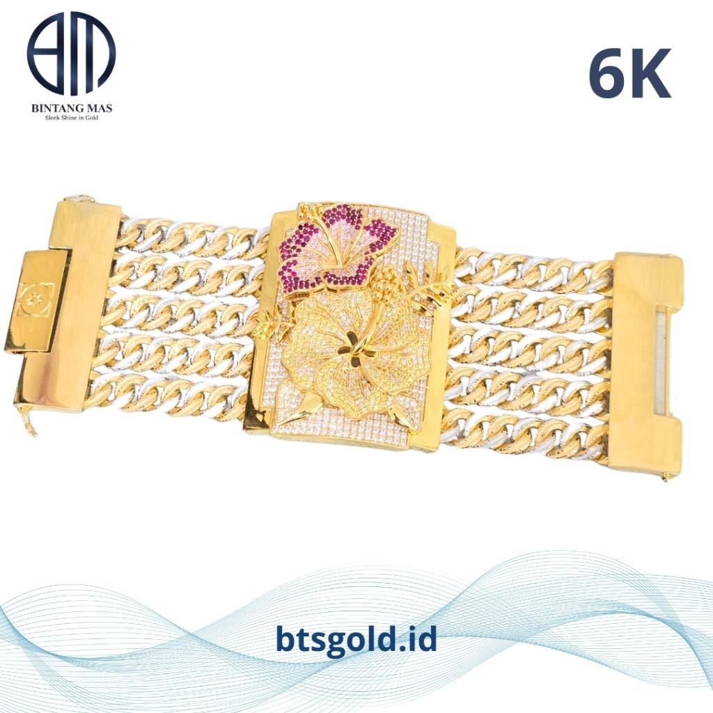 Gelang Emas Rante Rolex Sisik Naga | 6K