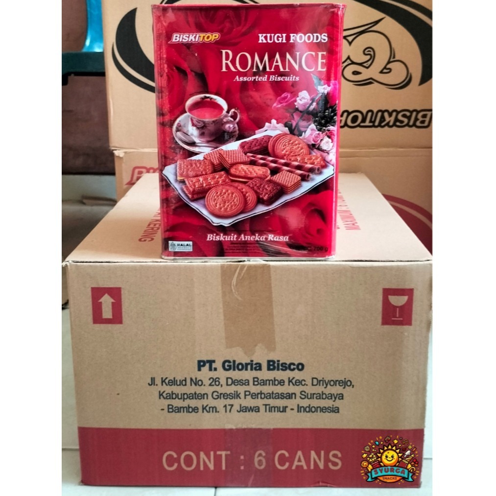 Biskitop Kugi Romance Assorted Kaleng ECER(700Gr) Biskitop asorted tradisional segi