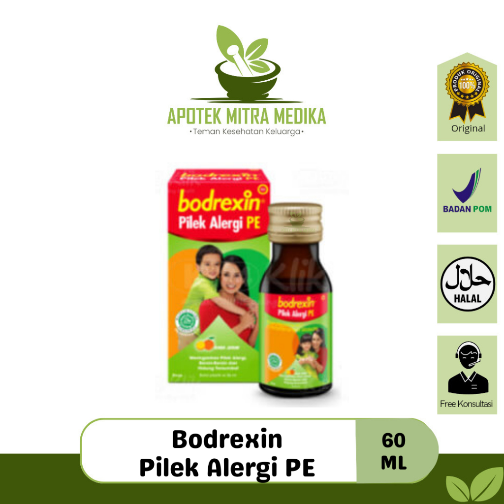 Bodrexin Pilek Dan Alergi PE Sirup 56 ml - Obat Pilek Bersin Hidung Tersumbat