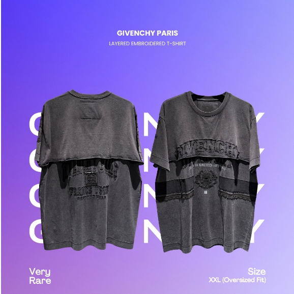 Givenc*y Paris Layered Embroidered T-shirt (100% Authentic Original Asli)