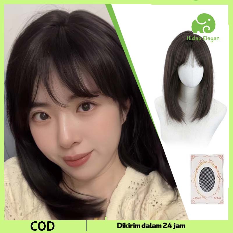 Wig Rambut Pendek Full Kepala Terlihat Lebih Muda Wig Sebahu Sedang Dan Panjang Rambut Palsu Wanita 