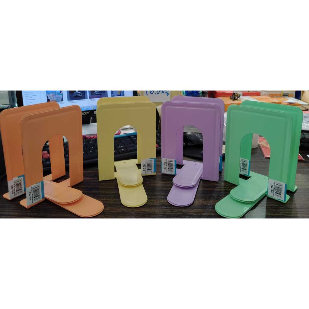 BOOK END PEMBATAS BUKU BESI PENYANGGA BUKU BESI WARNA PASTEL